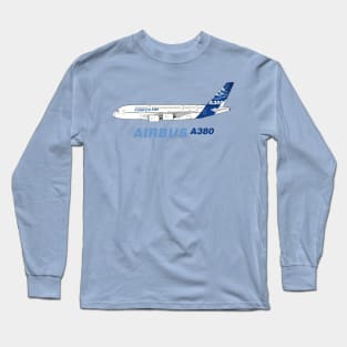 Airbus A380 Illustration Long Sleeve T-Shirt